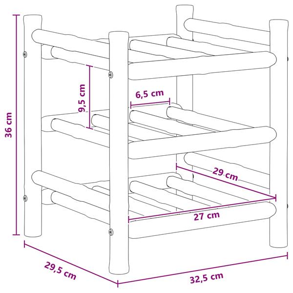 Grote foto vidaxl wijnrek naturel 32 5 x 29 5 x 36 cm bamboe huis en inrichting woningdecoratie