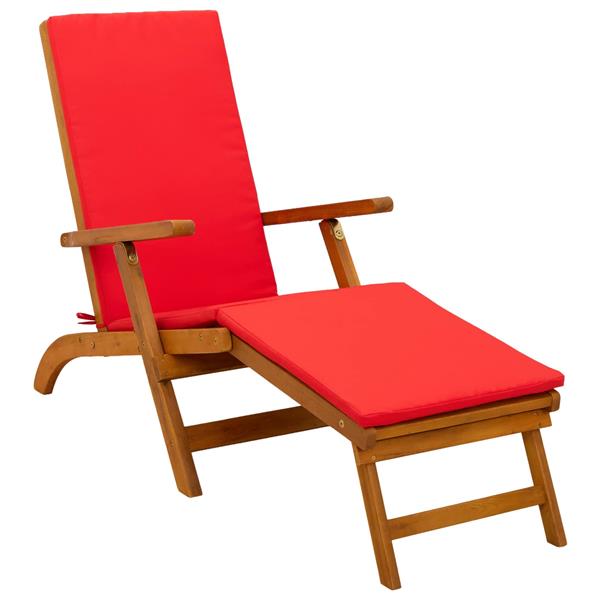 Grote foto vidaxl verstelbare en opvouwbare ligstoel 2 st rood tuin en terras tuinmeubelen