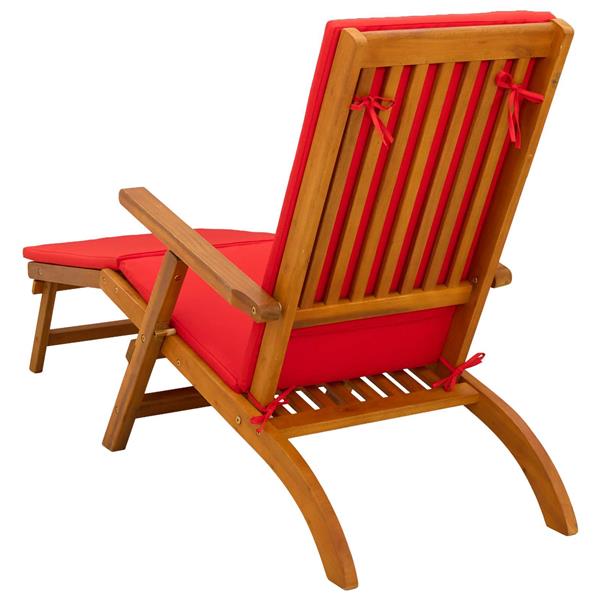 Grote foto vidaxl verstelbare en opvouwbare ligstoel 2 st rood tuin en terras tuinmeubelen