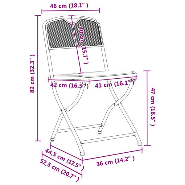 Grote foto vidaxl tuinstoelen 2 pcs antraciet 52 5 x 46 x 82 cm ijzer tuin en terras tuinmeubelen