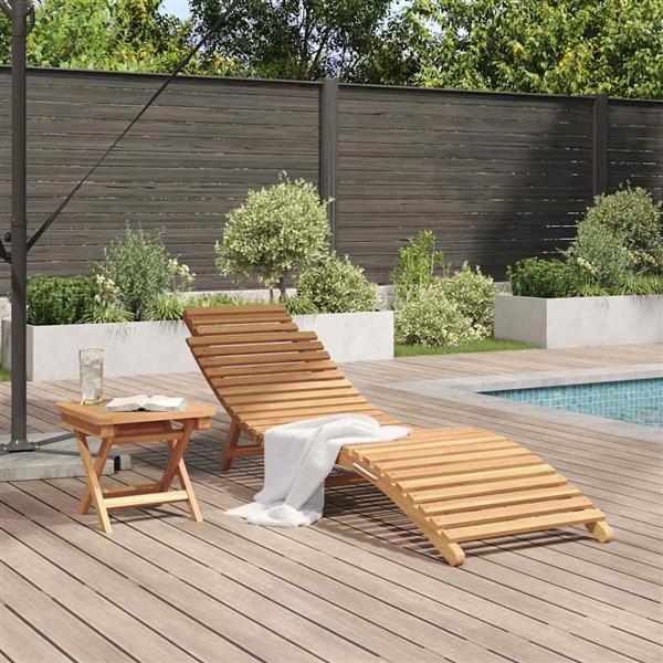 Grote foto vidaxl ligstoel 2 pcs bruin 198 x 55 x 58 5 cm massief teakhout tuin en terras tuinmeubelen