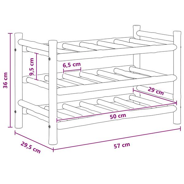 Grote foto vidaxl wijnrek naturel 57 x 29 5 x 36 cm bamboe huis en inrichting woningdecoratie