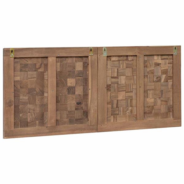 Grote foto vidaxl hoofdbord wandgemonteerd naturel 120 cm massief teakhout antiek en kunst stoelen en banken