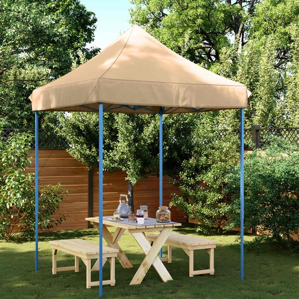 Grote foto vidaxl partytent beige 200 x 200 x 306 cm oxford stof tuin en terras overige tuin en terras