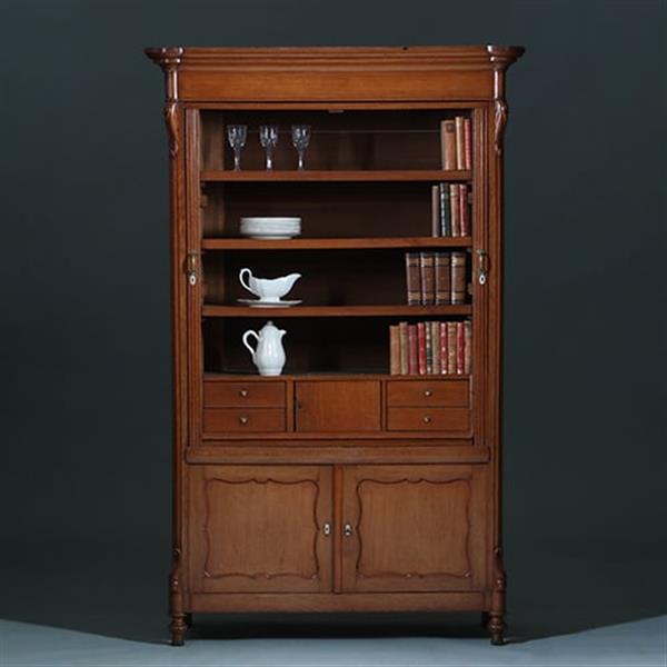 Grote foto hollandse vroeg willem iii archiefkast waar ook servies in past ca 1850 no.391125 antiek en kunst stoelen en banken