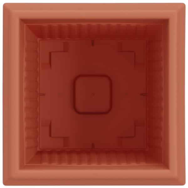 Grote foto vidaxl vierkante bloempot 6 pcs baksteenrood 16 x 16 x 14 cm kunststof tuin en terras overige tuin en terras