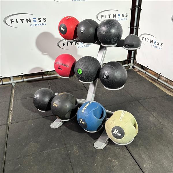 Grote foto ballen rek incl. medicijnballen sport en fitness fitness