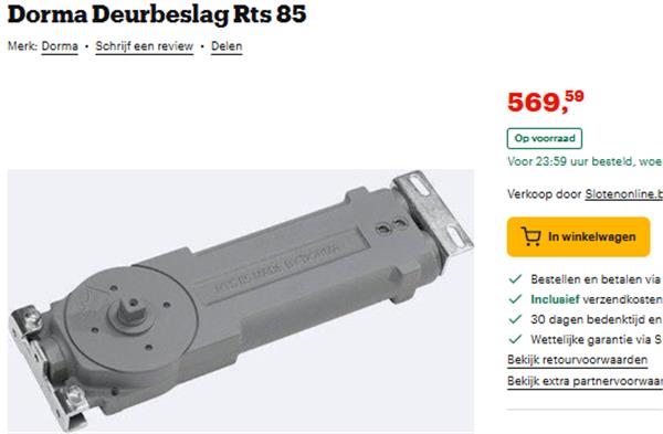 Grote foto dorma vloerveer bts84 bts80 bts75v rts85 dc420 doe het zelf en verbouw hang en sluitwerk