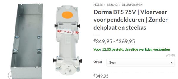 Grote foto dorma vloerveer bts84 bts80 bts75v rts85 dc420 doe het zelf en verbouw hang en sluitwerk