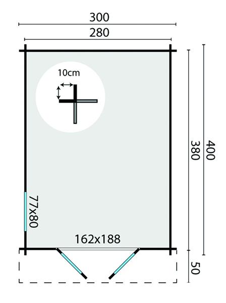 Grote foto blokhut tuinhuis peggie 40 mm onbehandeld tuin en terras tuinhuisjes en blokhutten