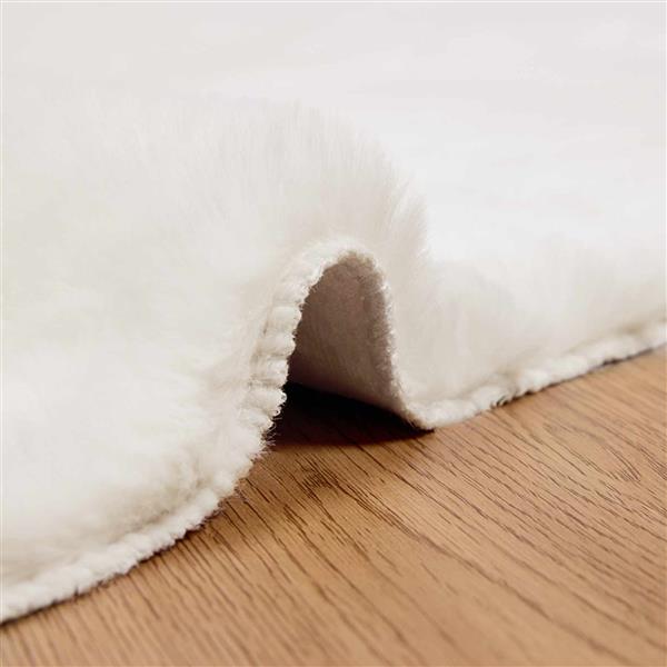 Grote foto vidaxl antislip vloerkleed van imitatie konijnenbont olite 60 x 110 cm huis en inrichting vloerbedekking en kleden