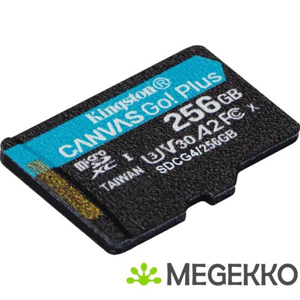 Grote foto kingston technology 256gb microsdxc canvas go plus gen4 200mb s a2 u3 v30 kaart adapter computers en software harde schijven