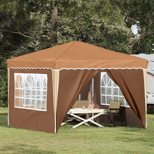 Grote foto vidaxl pop up feesttent beige 288 x 288 x 245 cm oxford stof tuin en terras overige tuin en terras