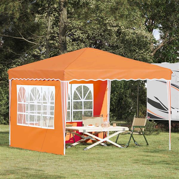 Grote foto vidaxl pop up feesttent oranje 288 x 288 x 245 cm oxford stof tuin en terras overige tuin en terras