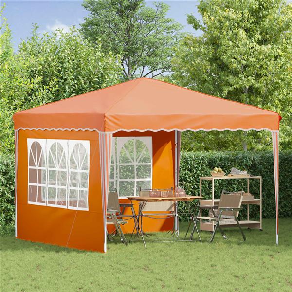 Grote foto vidaxl pop up feesttent oranje 288 x 288 x 245 cm oxford stof tuin en terras overige tuin en terras