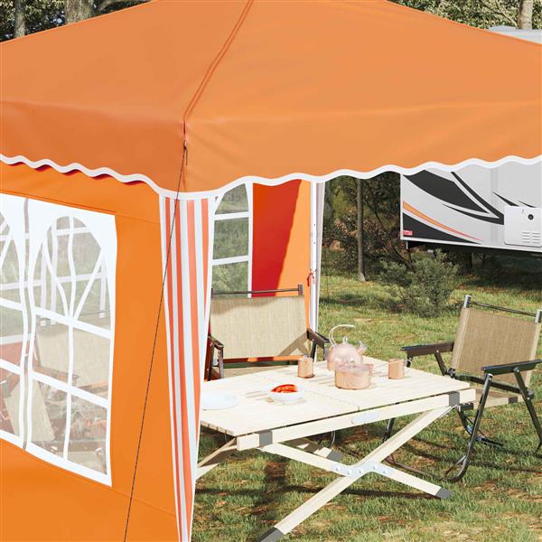 Grote foto vidaxl pop up feesttent oranje 288 x 288 x 245 cm oxford stof tuin en terras overige tuin en terras