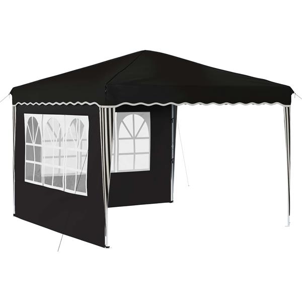 Grote foto vidaxl pop up feesttent zwart 288 x 288 x 245 cm oxford stof tuin en terras overige tuin en terras