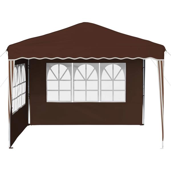 Grote foto vidaxl pop up feesttent bruin 288 x 288 x 245 cm oxford stof tuin en terras overige tuin en terras