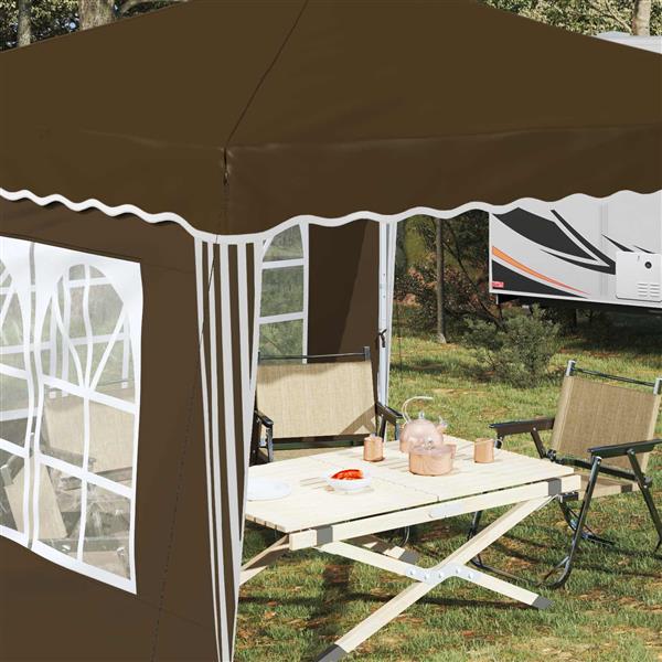 Grote foto vidaxl pop up feesttent taupe 288 x 288 x 245 cm oxford stof tuin en terras overige tuin en terras