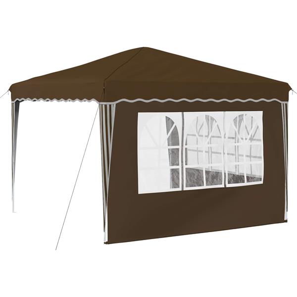 Grote foto vidaxl pop up feesttent taupe 288 x 288 x 245 cm oxford stof tuin en terras overige tuin en terras