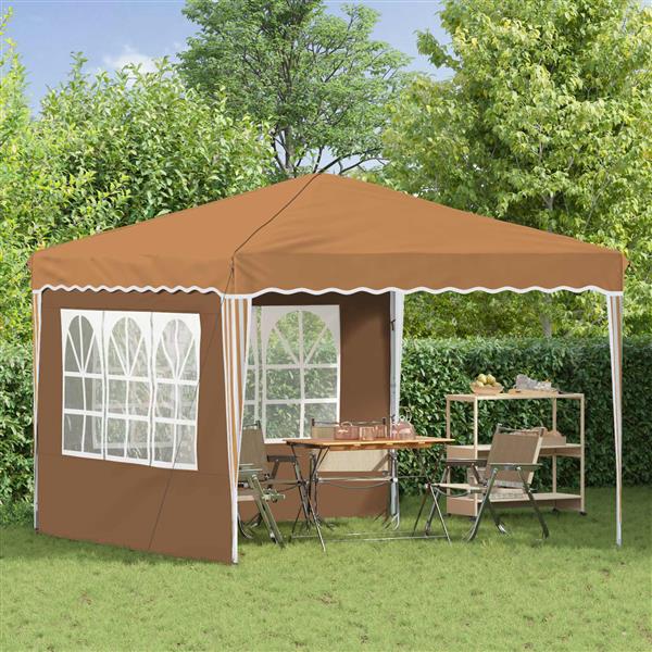 Grote foto vidaxl pop up feesttent beige 288 x 288 x 245 cm oxford stof tuin en terras overige tuin en terras