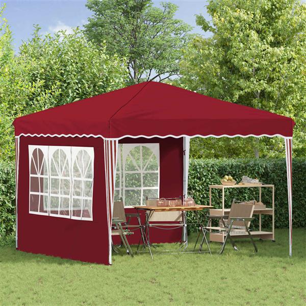 Grote foto vidaxl pop up feesttent bordeauxrood 288 x 288 x 245 cm oxford stof tuin en terras overige tuin en terras