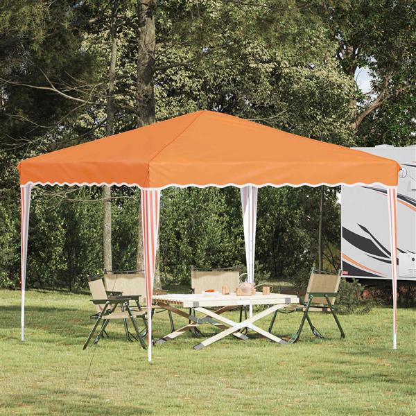 Grote foto vidaxl pop up feesttent oranje 288 x 288 x 245 cm oxford stof tuin en terras overige tuin en terras