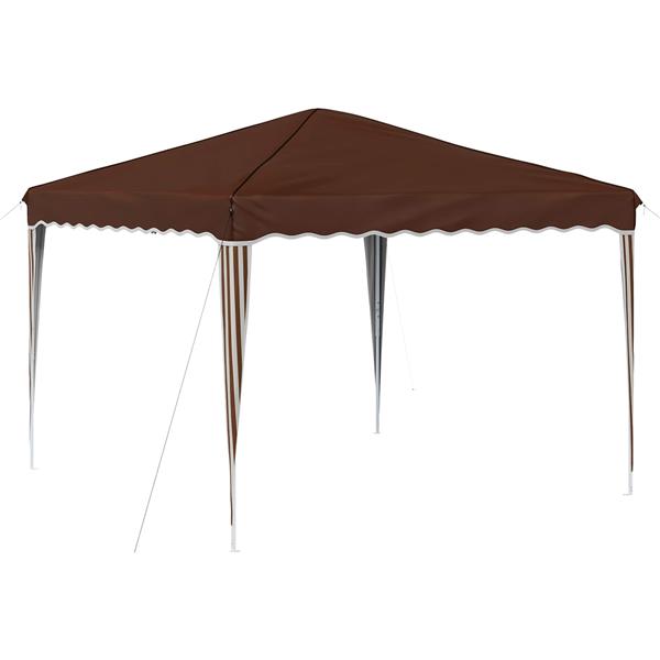 Grote foto vidaxl pop up feesttent bruin 288 x 288 x 245 cm oxford stof tuin en terras overige tuin en terras
