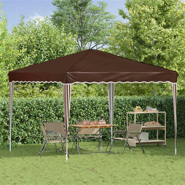 Grote foto vidaxl pop up feesttent bruin 288 x 288 x 245 cm oxford stof tuin en terras overige tuin en terras