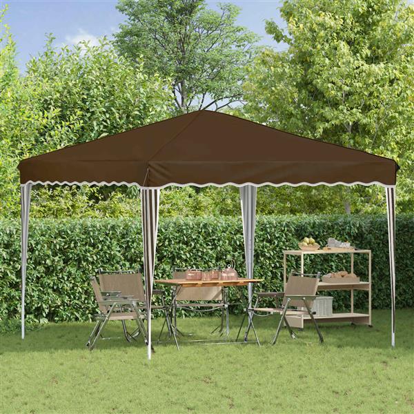 Grote foto vidaxl pop up feesttent taupe 288 x 288 x 245 cm oxford stof tuin en terras overige tuin en terras