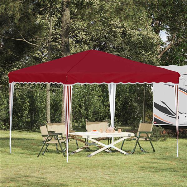 Grote foto vidaxl pop up feesttent bordeauxrood 288 x 288 x 245 cm oxford stof tuin en terras overige tuin en terras