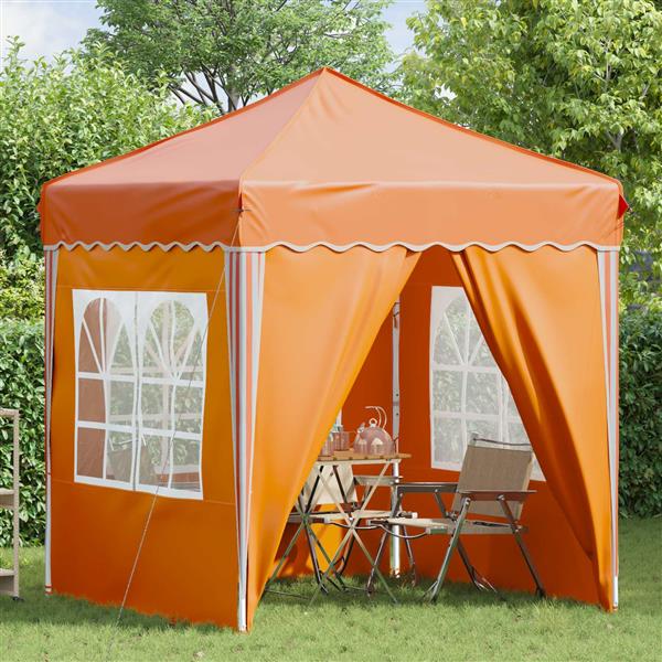 Grote foto vidaxl pop up feesttent oranje 195 x 195 x 245 cm oxford stof tuin en terras overige tuin en terras