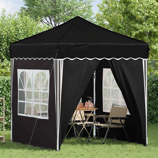 Grote foto vidaxl pop up feesttent zwart 195 x 195 x 245 cm oxford stof tuin en terras overige tuin en terras