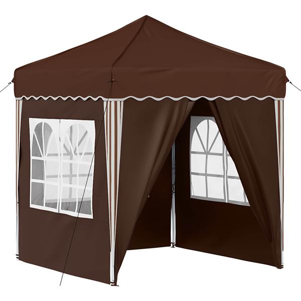 Grote foto vidaxl pop up feesttent bruin 195 x 195 x 245 cm oxford stof tuin en terras overige tuin en terras