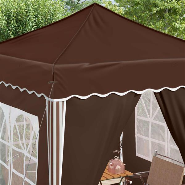Grote foto vidaxl pop up feesttent bruin 195 x 195 x 245 cm oxford stof tuin en terras overige tuin en terras