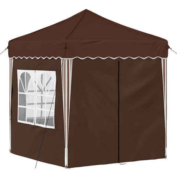 Grote foto vidaxl pop up feesttent bruin 195 x 195 x 245 cm oxford stof tuin en terras overige tuin en terras