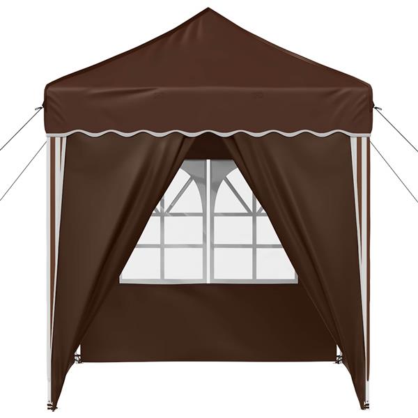 Grote foto vidaxl pop up feesttent bruin 195 x 195 x 245 cm oxford stof tuin en terras overige tuin en terras