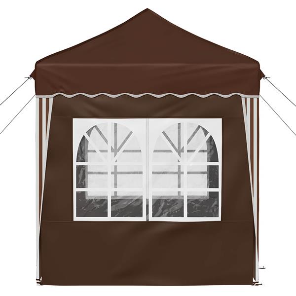 Grote foto vidaxl pop up feesttent bruin 195 x 195 x 245 cm oxford stof tuin en terras overige tuin en terras