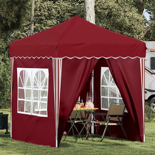 Grote foto vidaxl pop up feesttent bordeauxrood 195 x 195 x 245 cm oxford stof tuin en terras overige tuin en terras