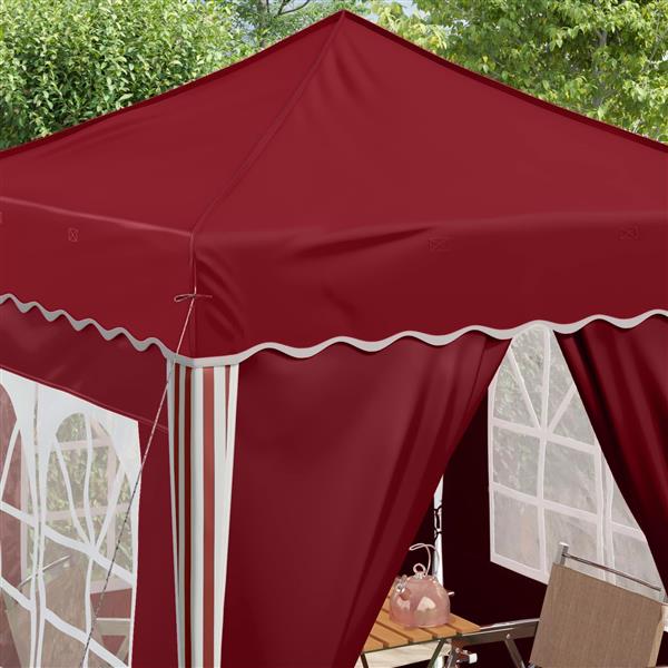 Grote foto vidaxl pop up feesttent bordeauxrood 195 x 195 x 245 cm oxford stof tuin en terras overige tuin en terras