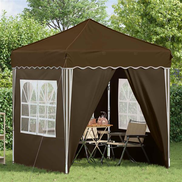 Grote foto vidaxl pop up feesttent taupe 195 x 195 x 245 cm oxford stof tuin en terras overige tuin en terras