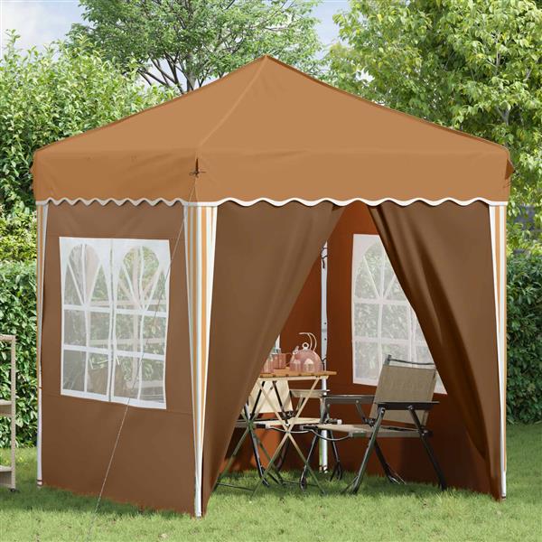Grote foto vidaxl pop up feesttent beige 195 x 195 x 245 cm oxford stof tuin en terras overige tuin en terras