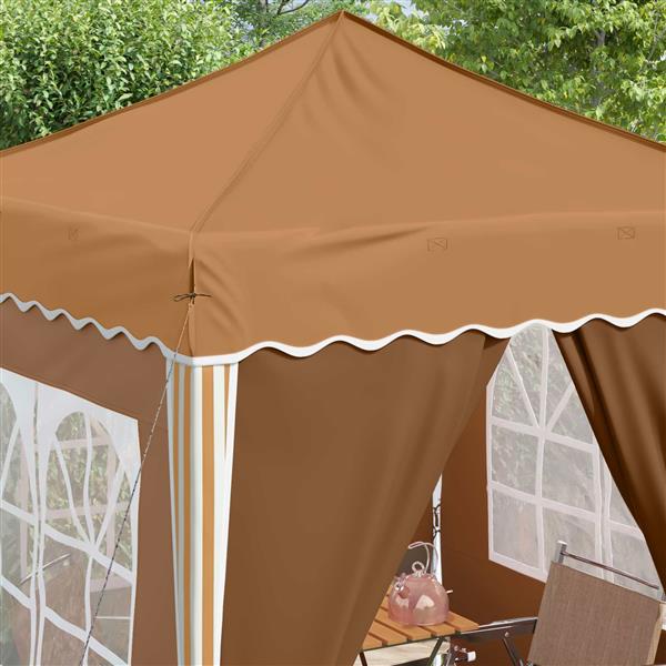 Grote foto vidaxl pop up feesttent beige 195 x 195 x 245 cm oxford stof tuin en terras overige tuin en terras