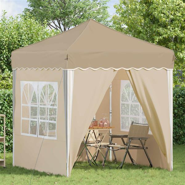 Grote foto vidaxl pop up feesttent cr me 195 x 195 x 245 cm tuin en terras overige tuin en terras