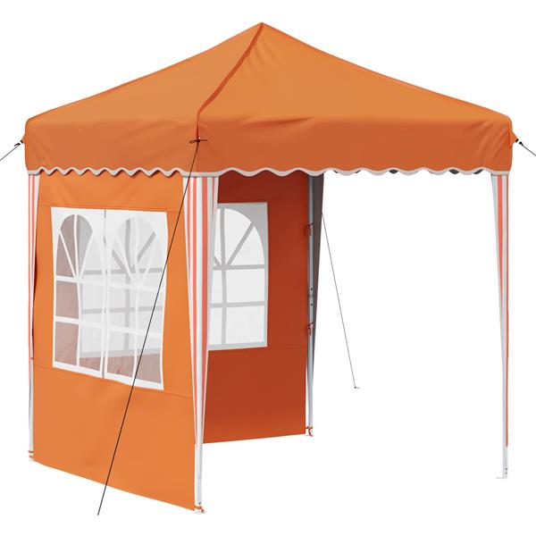 Grote foto vidaxl pop up feesttent oranje 195 x 195 x 245 cm tuin en terras overige tuin en terras