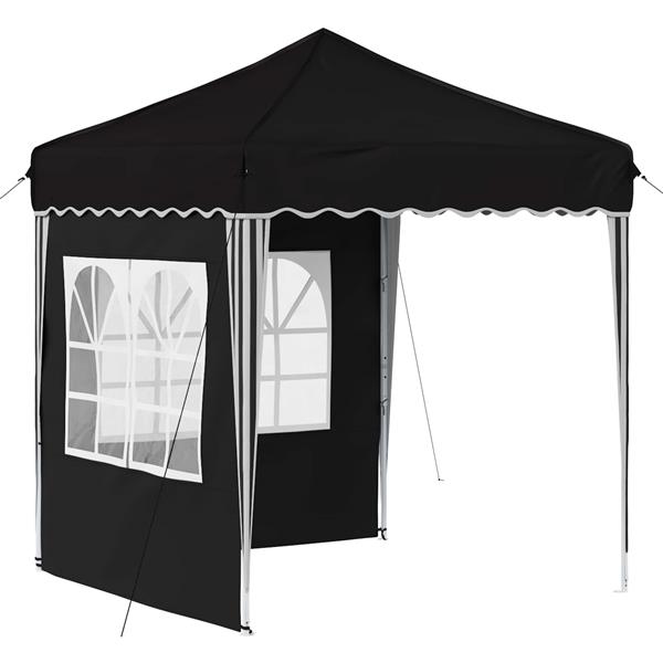 Grote foto vidaxl pop up feesttent zwart 195 x 195 x 245 cm tuin en terras overige tuin en terras