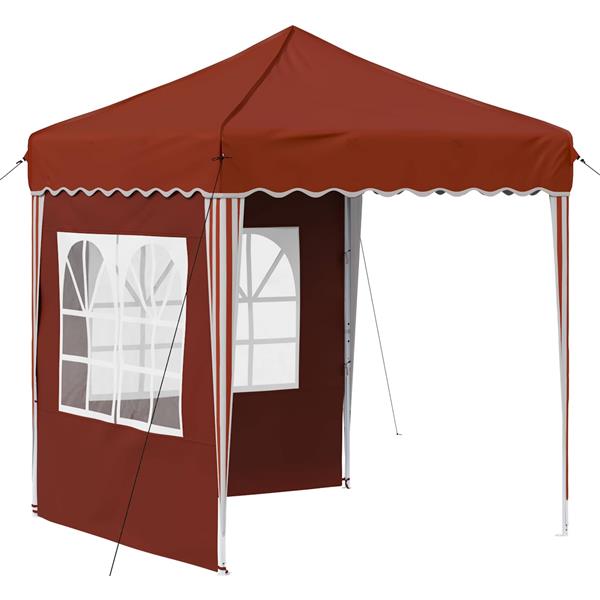Grote foto vidaxl pop up feesttent terracotta 195 x 195 x 245 cm tuin en terras overige tuin en terras