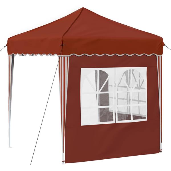 Grote foto vidaxl pop up feesttent terracotta 195 x 195 x 245 cm tuin en terras overige tuin en terras