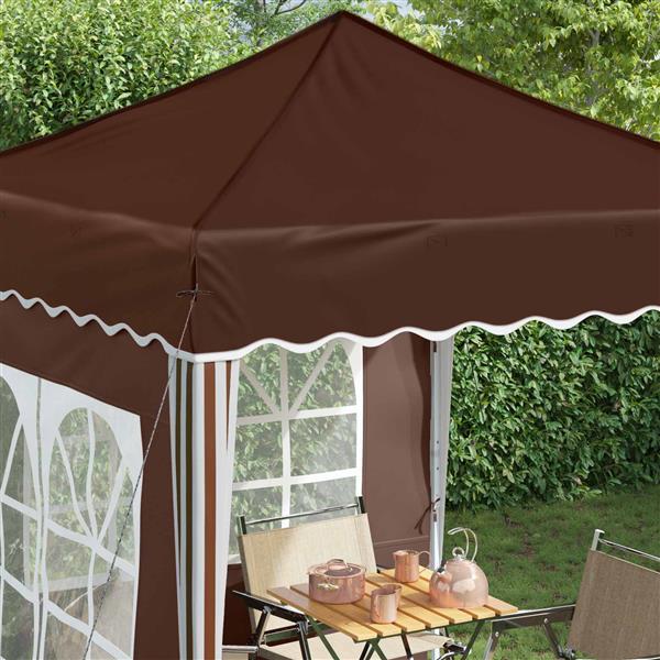 Grote foto vidaxl pop up feesttent bruin 195 x 195 x 245 cm oxford stof tuin en terras overige tuin en terras