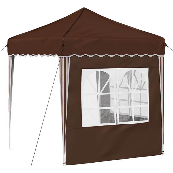 Grote foto vidaxl pop up feesttent bruin 195 x 195 x 245 cm oxford stof tuin en terras overige tuin en terras